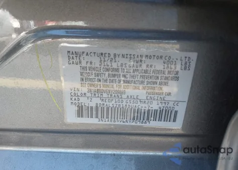 2022 Nissan Sentra Sr Xtronic Cvt from USA, damaged, VIN 3N1AB8DV6NY209889